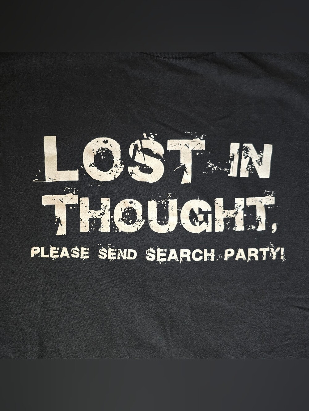 Vintage Y2K / 2000s Lost In Thought Graphic Tee - Black Short Sleeve